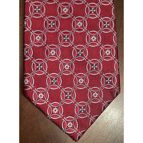 Croft & Barrow Red Blue 100% Silk Men’s Neck Tie - Picture 1 of 9